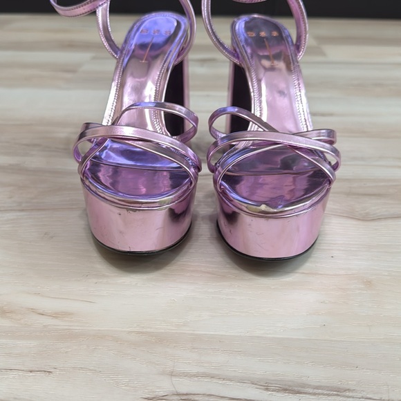 Black Suede Studio Emani Block Heel Platform Sandals Metallic pink/Purple - Picture 10 of 11